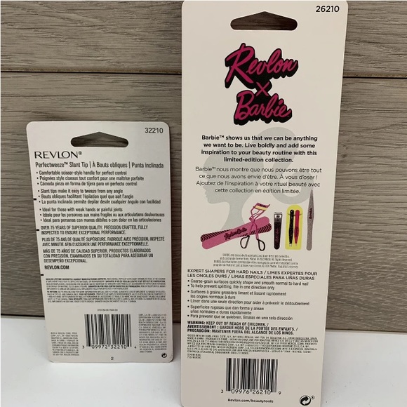 Limited Edition Barbie 2pc Nail File and Revlon Scissor Grip Tweezers - Picture 2 of 2